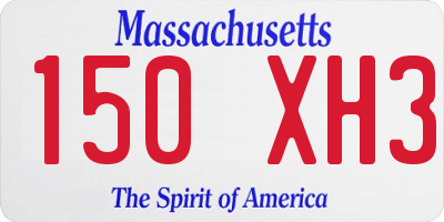 MA license plate 150XH3
