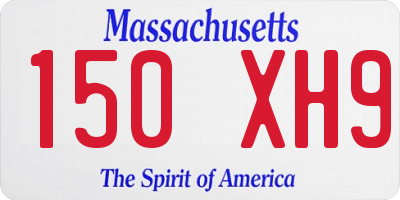 MA license plate 150XH9