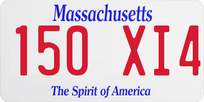 MA license plate 150XI4
