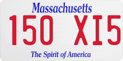 MA license plate 150XI5