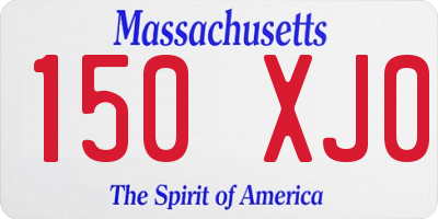 MA license plate 150XJ0