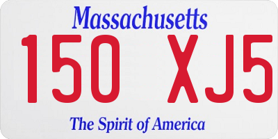 MA license plate 150XJ5