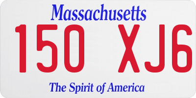 MA license plate 150XJ6