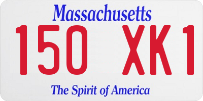 MA license plate 150XK1