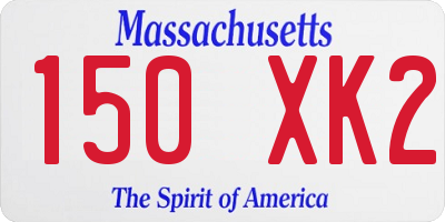MA license plate 150XK2