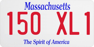 MA license plate 150XL1