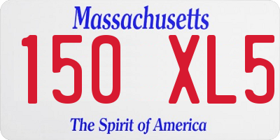 MA license plate 150XL5
