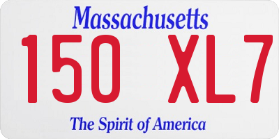 MA license plate 150XL7