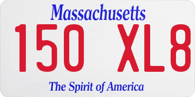MA license plate 150XL8