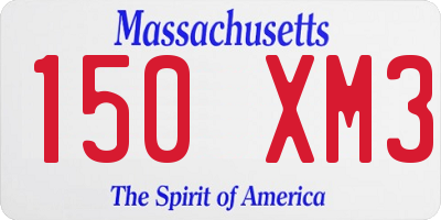 MA license plate 150XM3