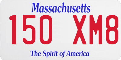 MA license plate 150XM8