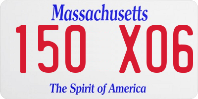 MA license plate 150XO6