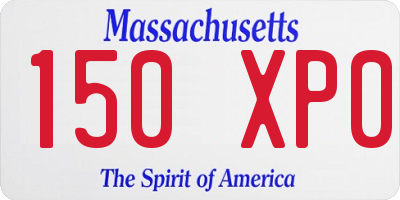 MA license plate 150XP0