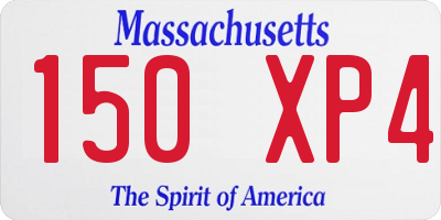MA license plate 150XP4