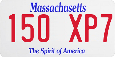 MA license plate 150XP7