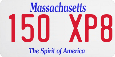 MA license plate 150XP8