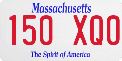 MA license plate 150XQ0