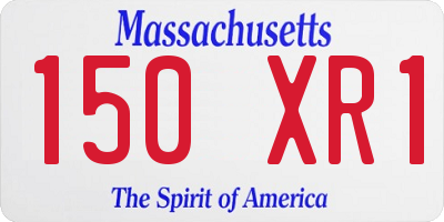 MA license plate 150XR1