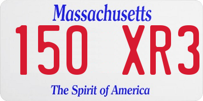 MA license plate 150XR3