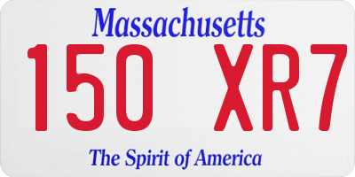 MA license plate 150XR7