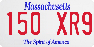 MA license plate 150XR9