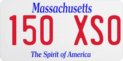 MA license plate 150XS0