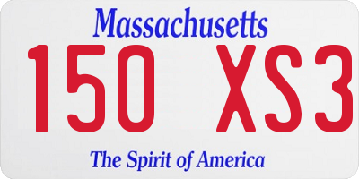 MA license plate 150XS3