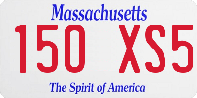 MA license plate 150XS5