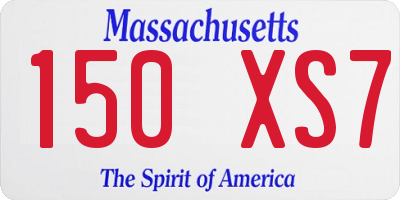 MA license plate 150XS7