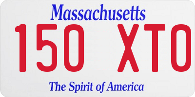 MA license plate 150XT0
