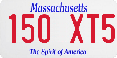 MA license plate 150XT5
