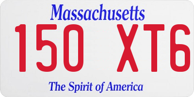MA license plate 150XT6