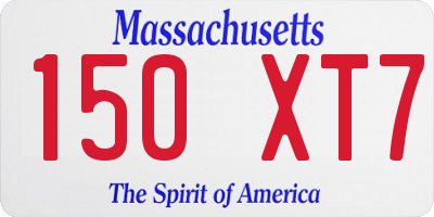 MA license plate 150XT7
