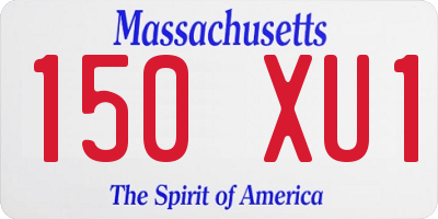 MA license plate 150XU1