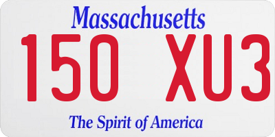 MA license plate 150XU3