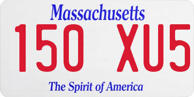 MA license plate 150XU5
