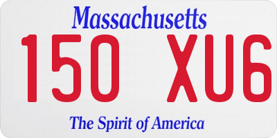 MA license plate 150XU6