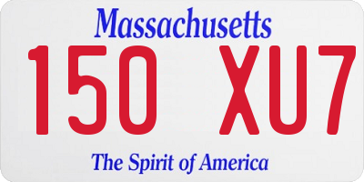 MA license plate 150XU7