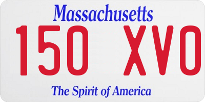 MA license plate 150XV0