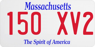 MA license plate 150XV2