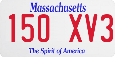 MA license plate 150XV3