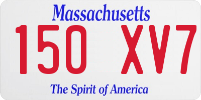 MA license plate 150XV7