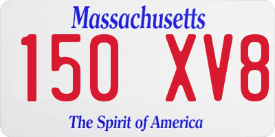 MA license plate 150XV8