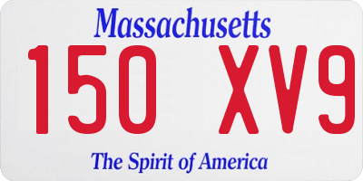 MA license plate 150XV9