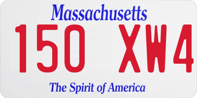 MA license plate 150XW4