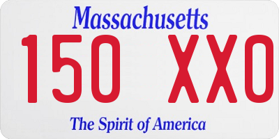 MA license plate 150XX0