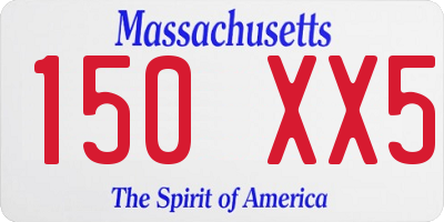MA license plate 150XX5