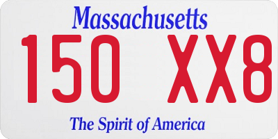 MA license plate 150XX8