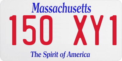 MA license plate 150XY1