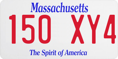 MA license plate 150XY4